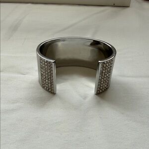 Silver Pavé Open Cuff Bracelet - Women's Jewelry